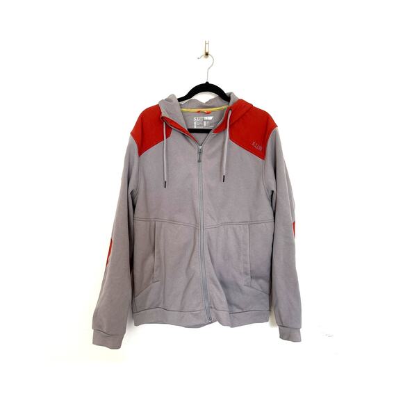 5.11 Tactical Full Zip Hoodie Gray Red Men’s Size L - Picture 1 of 6